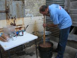 Brian Svetlik Cooking Stew for all the Musicians Donating their time.